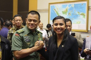 Jenderal TNI Gatot Nurmantyo usai sukses menjalani uji kepatutan dan kelayakan di Komisi I DPR RI.